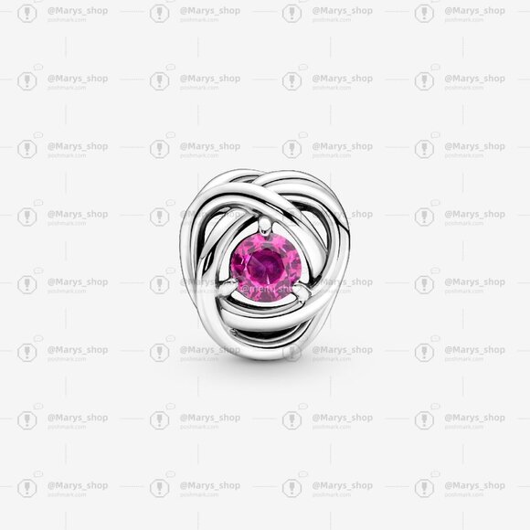 Pandora October Pink Eternity Circle Charm - Picture 2 of 5